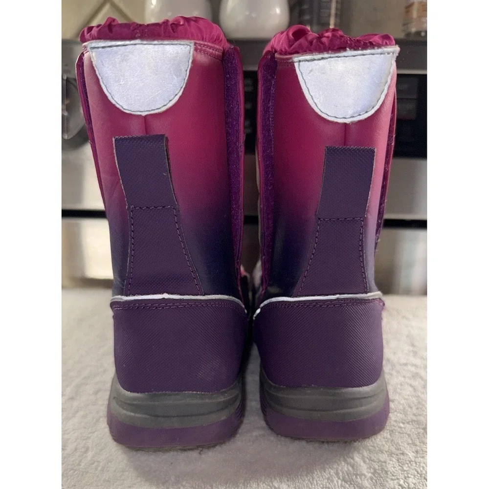 Land's End Little Girl Snow Flurry Boots Pull On Pink Youth‎ Size 2 Insulated